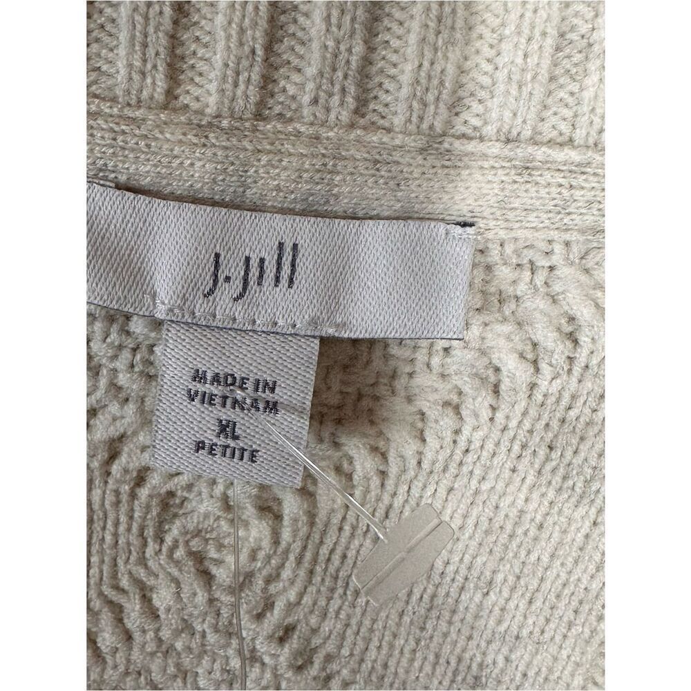 J. Jill Cream Cable-Knit Shawl Collar Cardigan - Picture 6 of 12